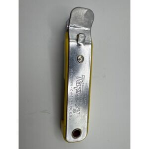 Vintage Vaughan Tap Boy Bottle Can Opener Yellow USA Made Retro Bar Tool